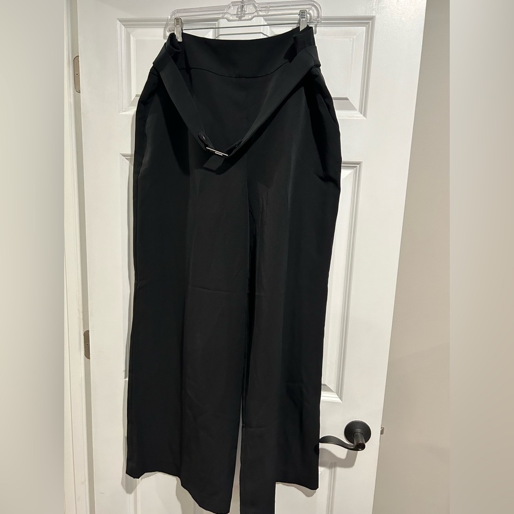New York and Company wide leg black pants size 18